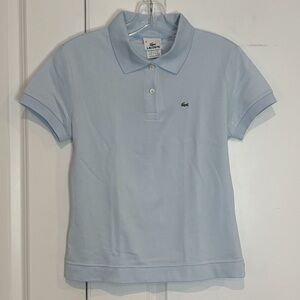 Lacoste Stretch Pique Cotton Short Sleeve Polo Light Blue  size 42/10
